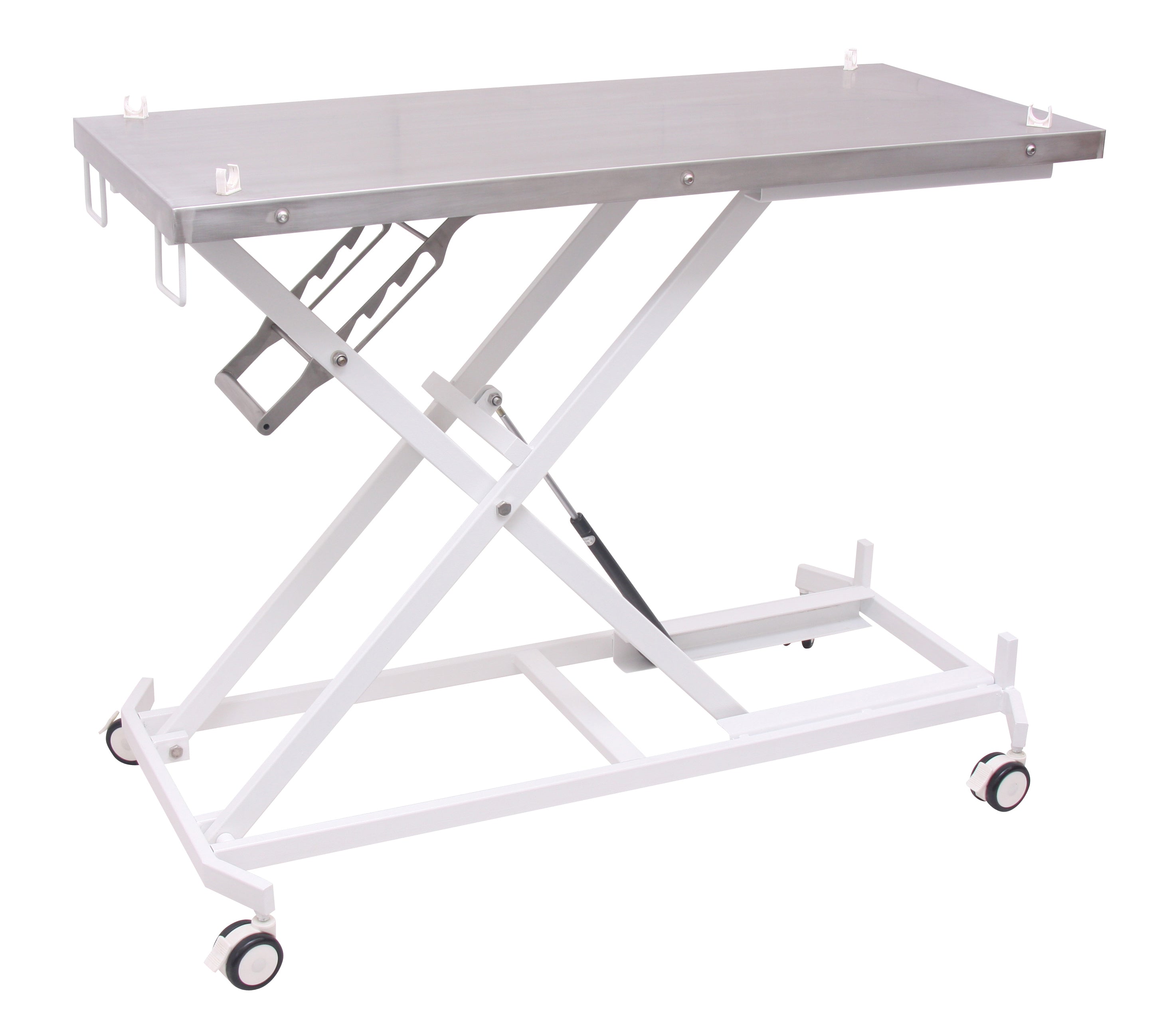 Showcasing the one-act lift system with automatic locking latch and quick release.