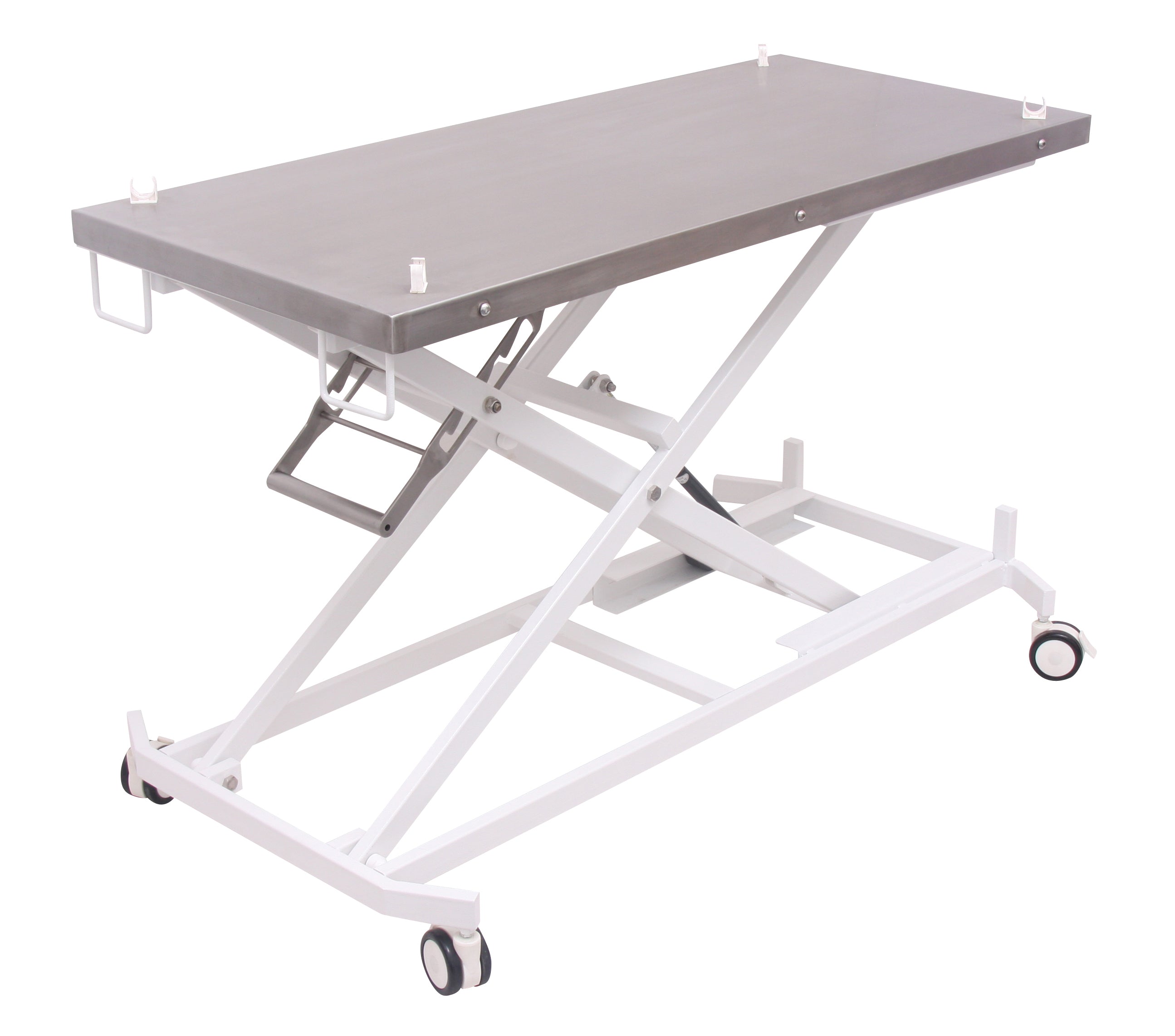 Showcasing the one-act lift system with automatic locking latch and quick release.