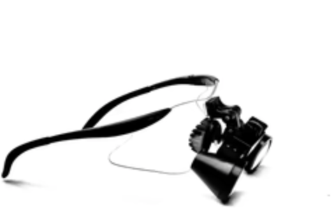 Rose flip-up surgical loupe, available in 2.0x, 2.3x and 2.5x magnification for dental and surgical work.
