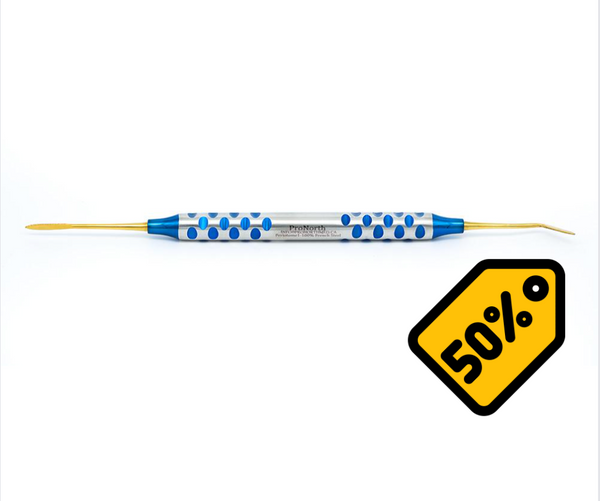 ProNorth serrated periotome, a dental instrument used to sever the periodontal ligament for atraumatic tooth extraction.