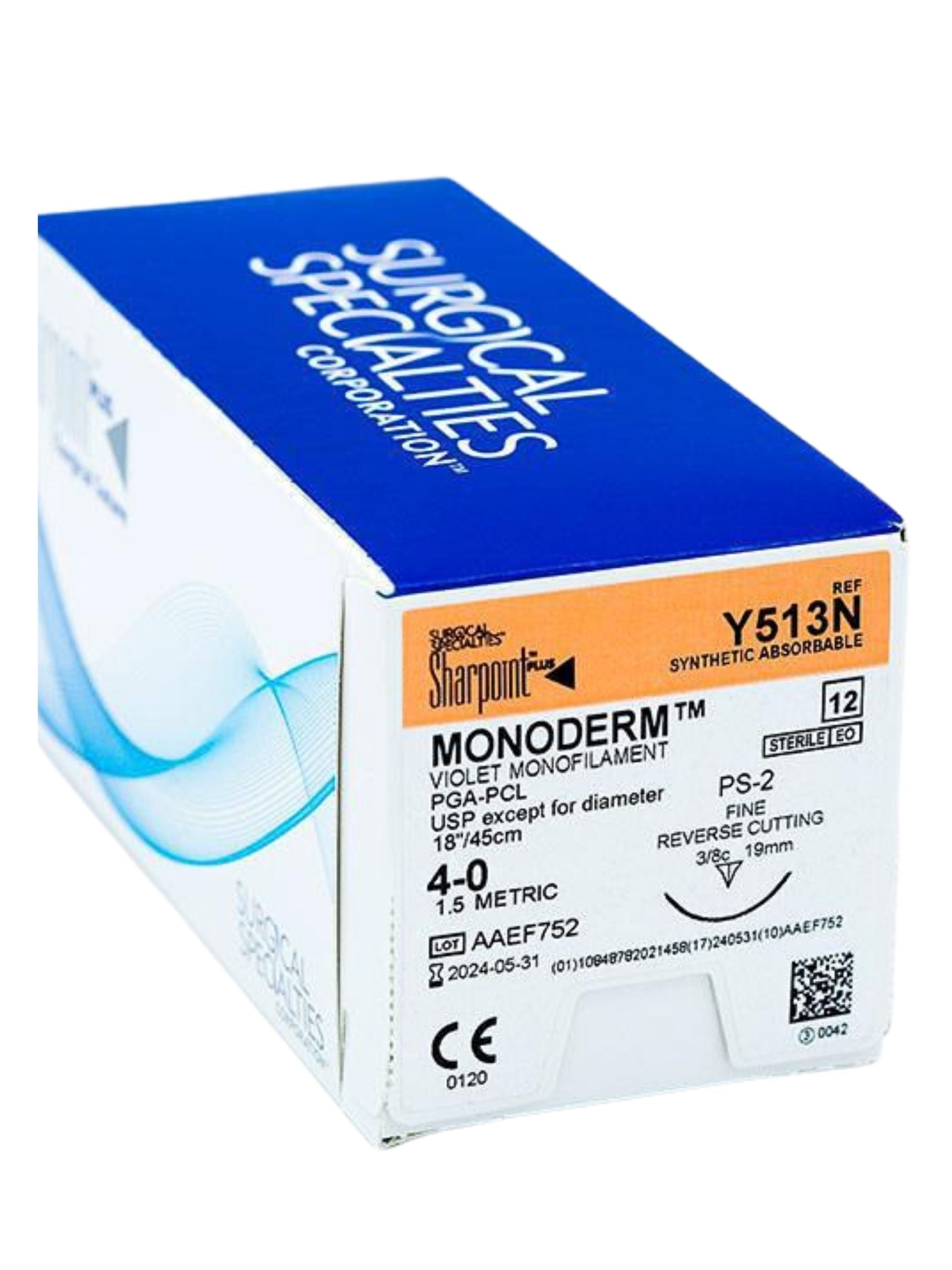 Suture 4-0 Monoderm Violette, aiguille PS-2 de 18 po | Y513N
