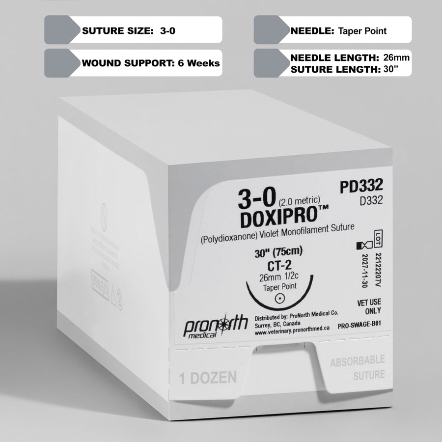 3-0 DOXIPRO™ PDO Violet Suture, 30" CT-2 Needle | PD332