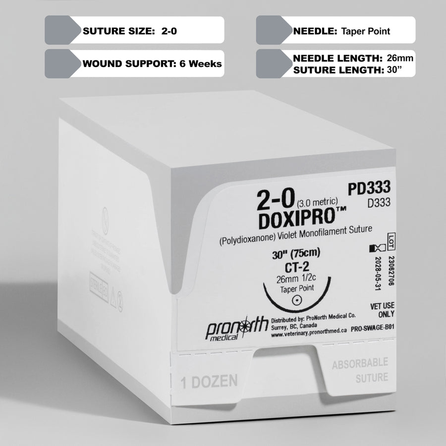 2-0 DOXIPRO™ PDO Violet Suture, 30" CT-2 Needle | PD333