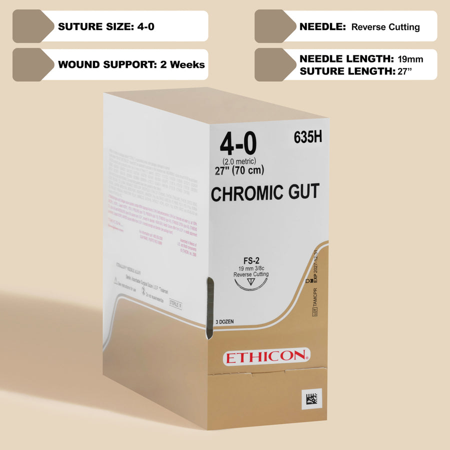 4-0 Chromic Gut Suture, 27" FS-2 Needle | 635H