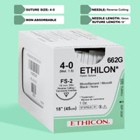 4-0 Ethilon Black Suture, 18" FS-2 Needle | 662G — view 1