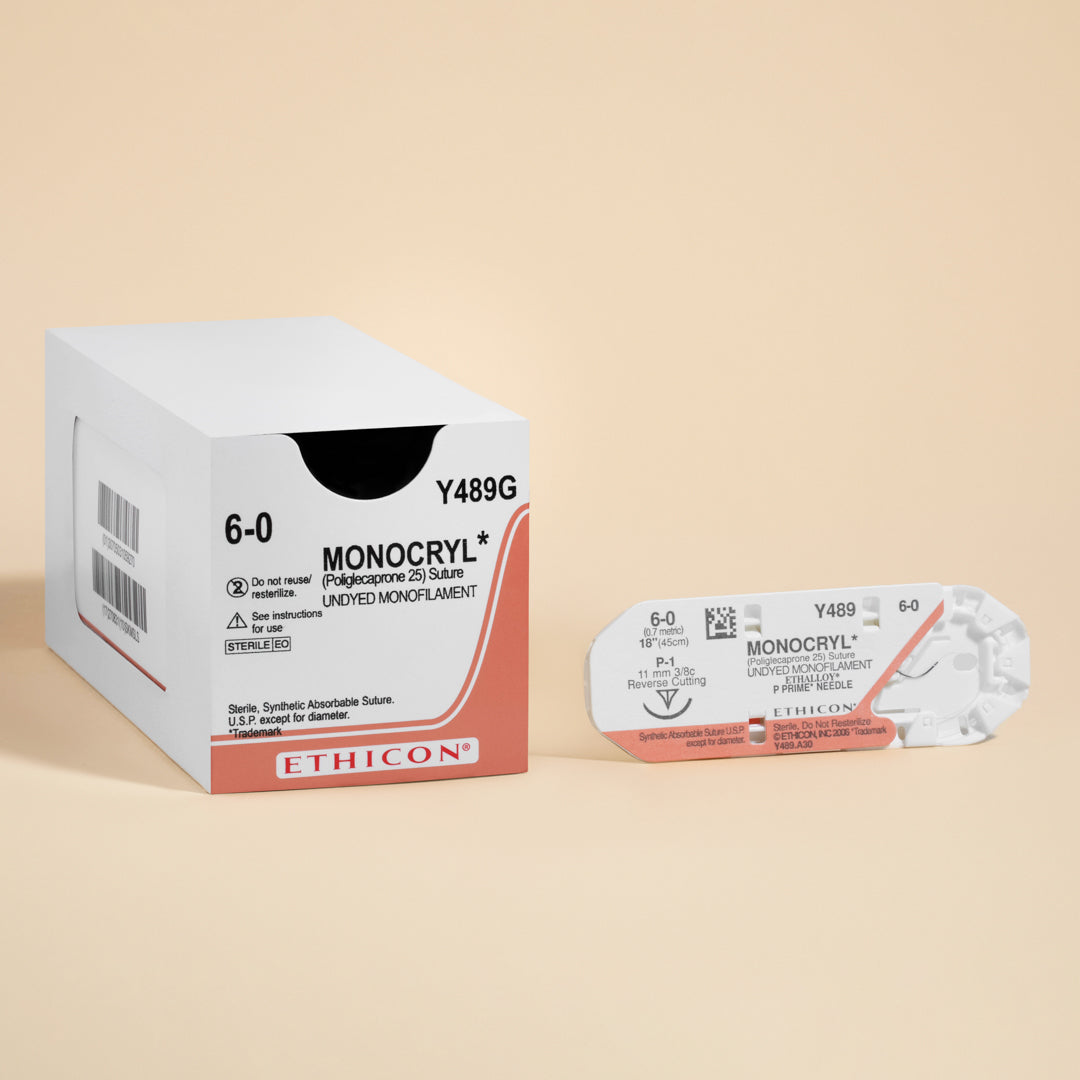 6-0 MONOCRYL PLUS Violet 18" P-1 Needle | MCP489G (replaces Y489G)