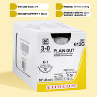 3-0 Plain Gut Undyed Suture, 18" X-1 Needle | 612G — view 1