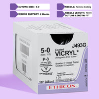5-0 Vicryl Braided Undyed Suture, 18" P-3 Needle | VCP493G — view 1