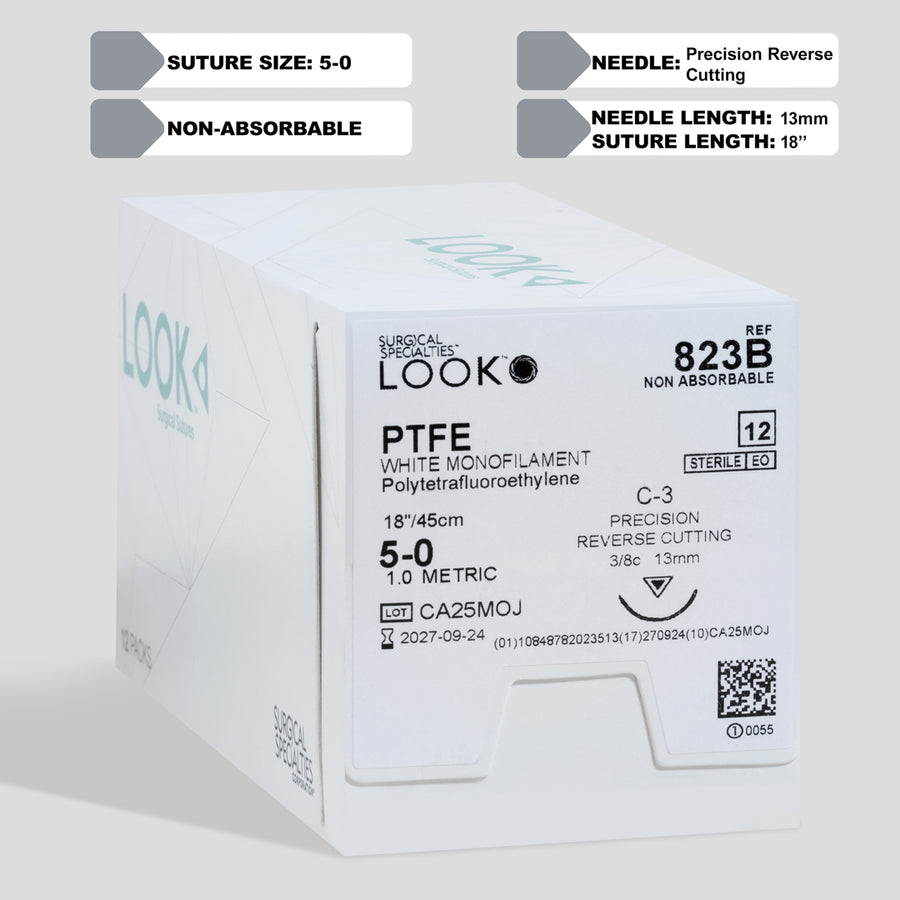 5-0 PTFE Suture, 18" C-3 Needle | 823B