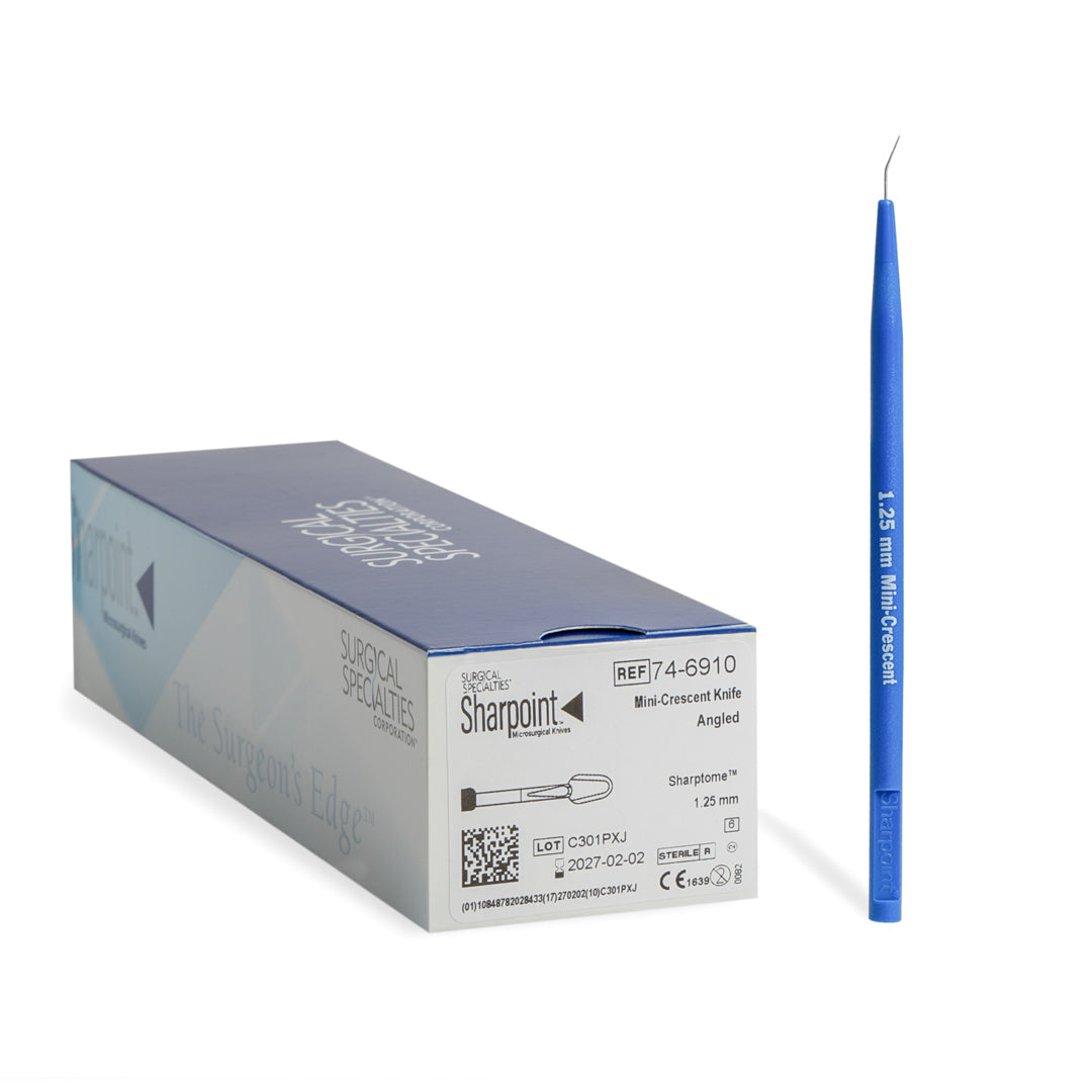 Sharpoint Microsurgery Mini-Crescent Knife 1.25mm (6/ pack)