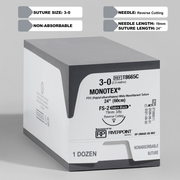 3-0 PTFE MONOTEX Suture, 24" FS-2 Needle | T8665C