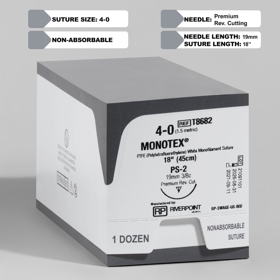 4-0 PTFE MONOTEX Suture, 18" PS-2 Needle | T8682