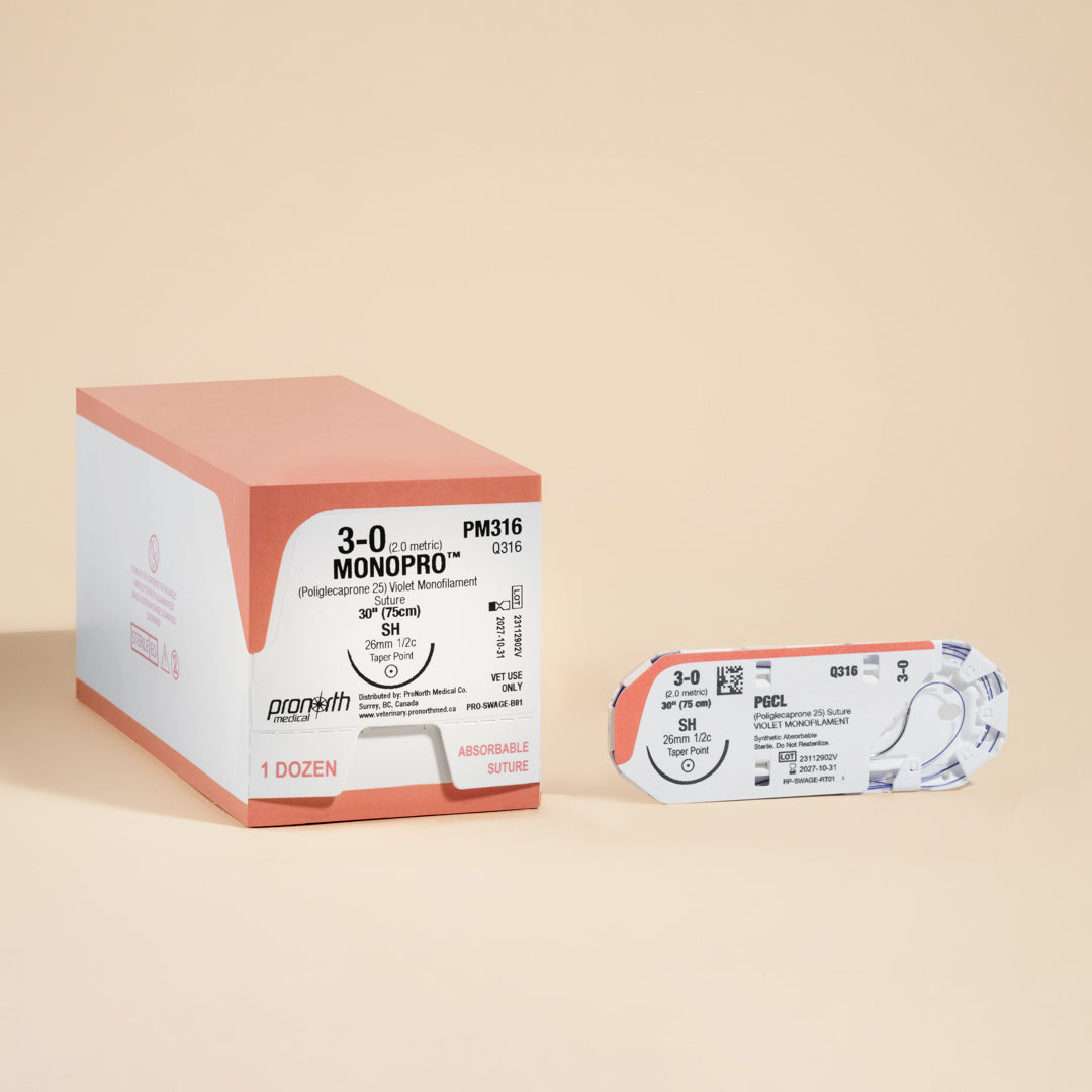 Suture violette MONOPRO 3/0, aiguille SH de 75 cm | PM316