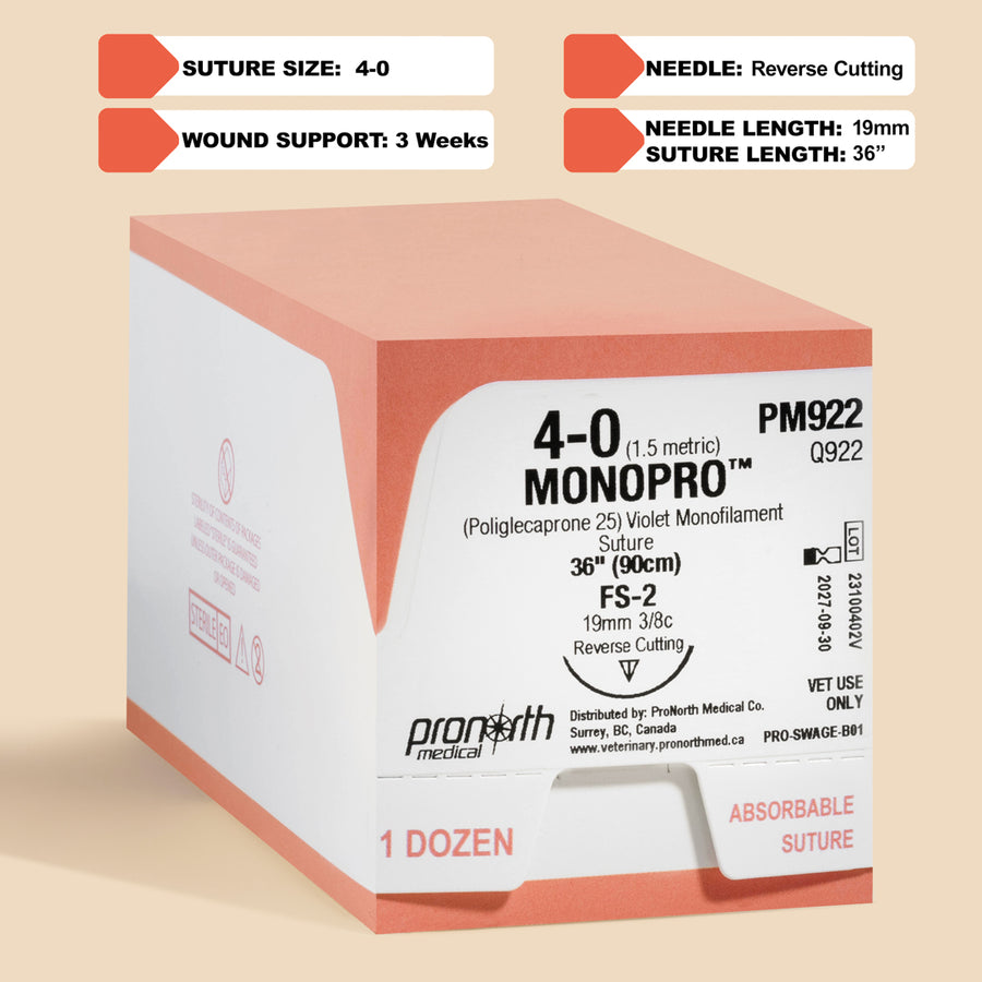 4-0 MONOPRO Violet Suture, 36" FS-2 Needle | PM922