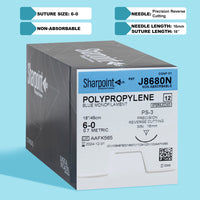 6-0 Polypropylene Blue Suture, 18" PS-3 Needle | J8680N — view 1