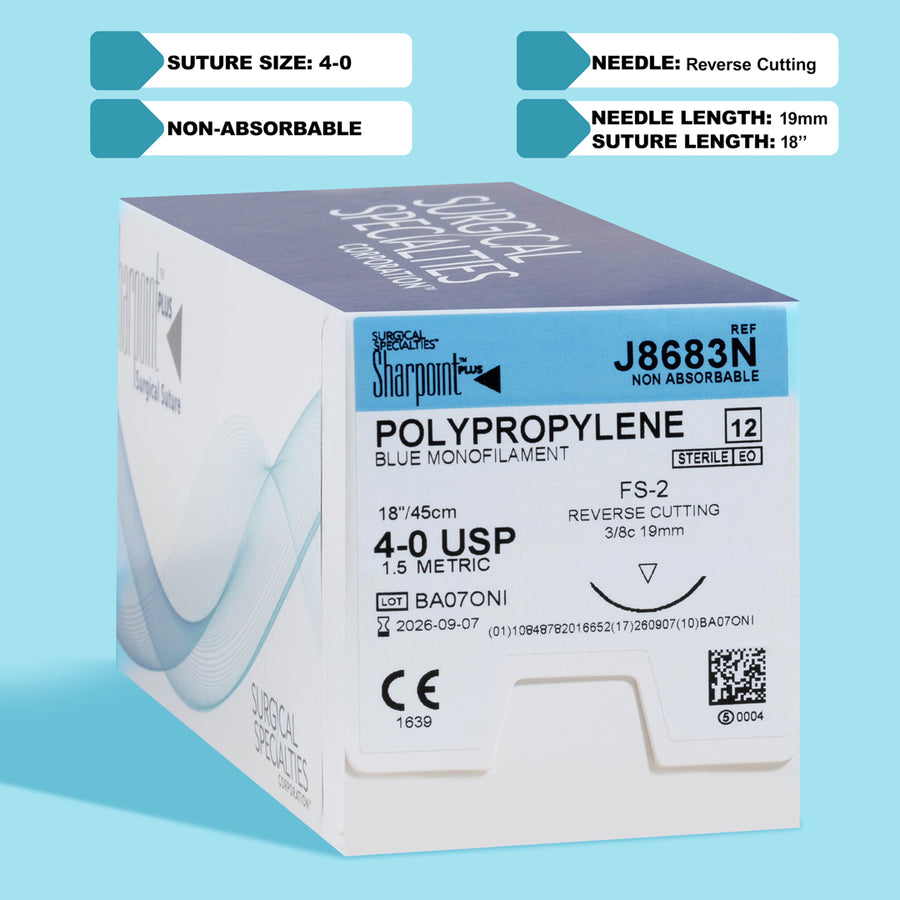 4-0 Polypropylene Suture, 18" FS-2 Needle | J8683N