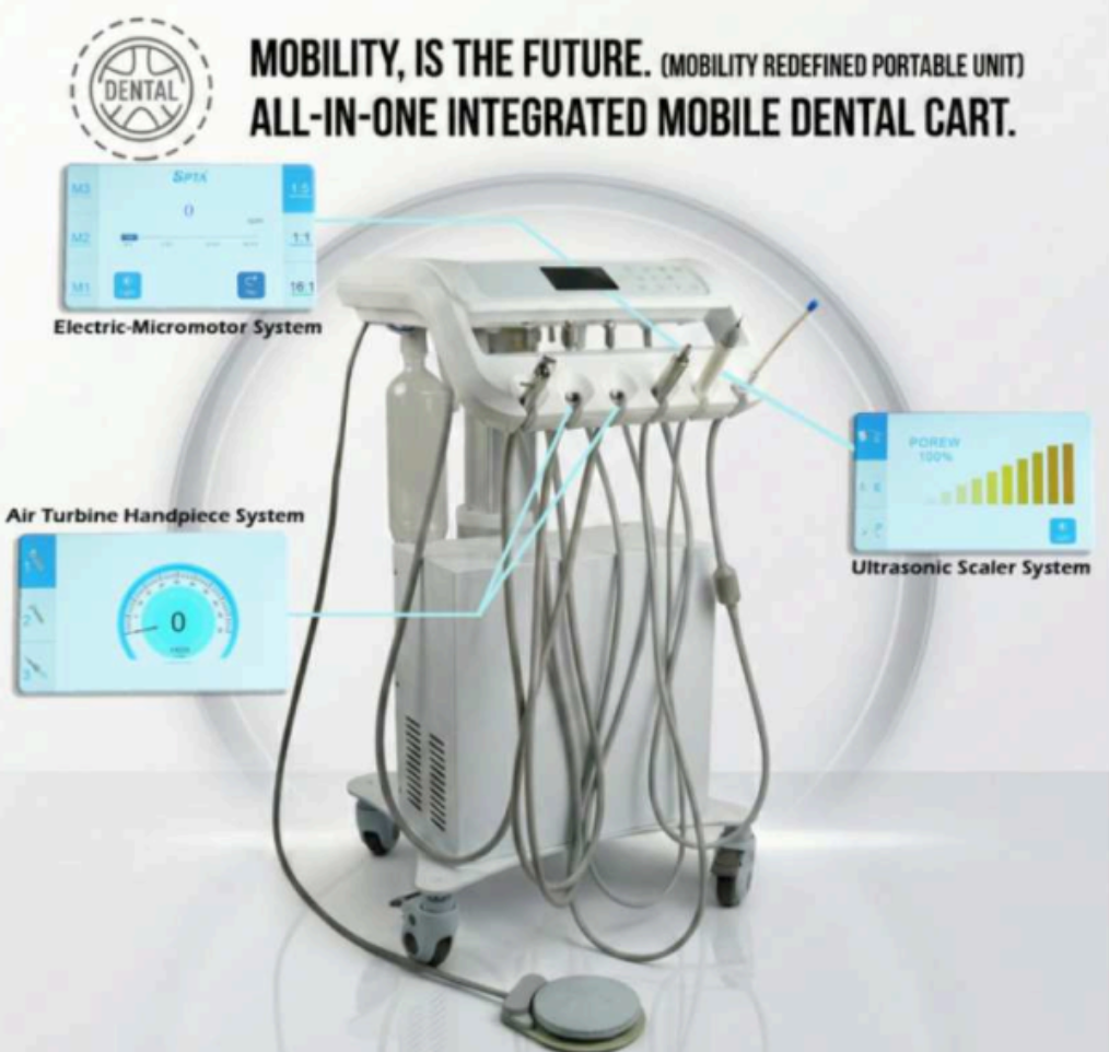 ProNorth Dental Cart AP-1 — all-in-one integrated mobile dental cart with electric micromotor, air-turbine handpieces and ultrasonic scaler