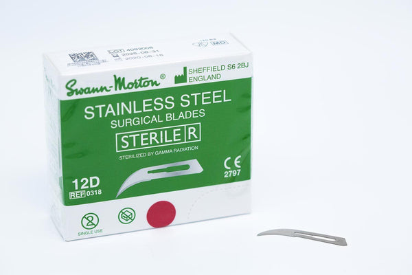 Swann-Morton Stainless Steel (Green) 12D Swann-Morton
